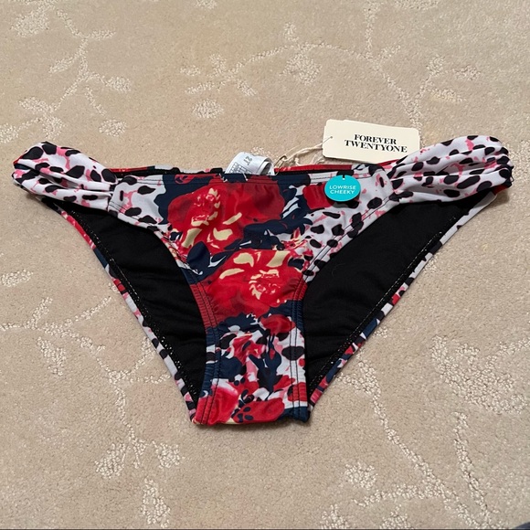 F21 Animal Floral Print Two-Piece Bikini Set - Picture 3 of 5